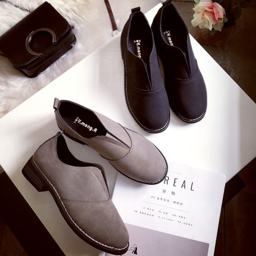 Chaussures de printemps femme en PU ronde étanche - Angleterre Ref 1001209
