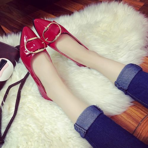Chaussures de printemps femme en PU pointu ouverture profonde, boucle ceinture - doux Ref 1001216