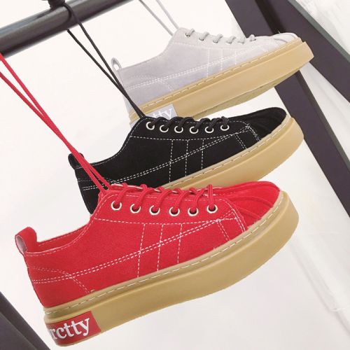 Chaussures de printemps femme en ronde avec lacets, Génoise - loisir semelle plastique Ref 1001226