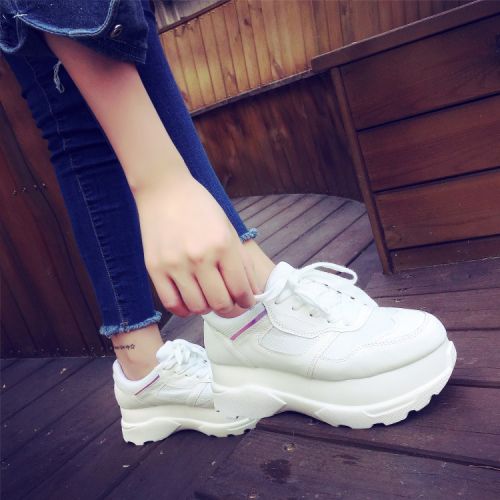Chaussures de printemps femme en PU ronde avec lacets, Génoise, étanche - loisir Ref 1001238