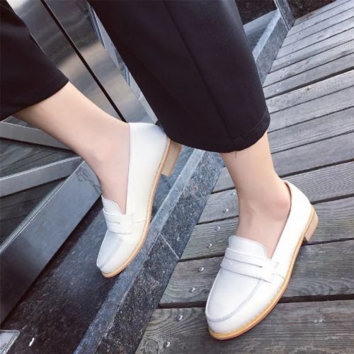 Chaussures de printemps femme en PU ronde ouverture profonde- Angleterre - semelle plastique Ref 1001239