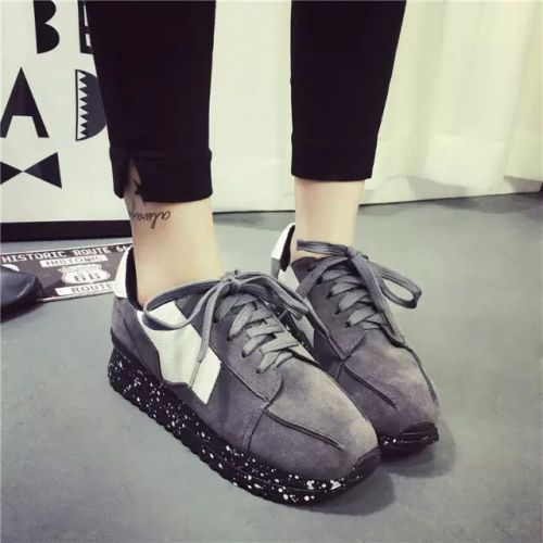 Chaussures de printemps femme en Une variété matériaux épissure ronde avec lacets, Modèles mélangées, Génoise - Ref 1001