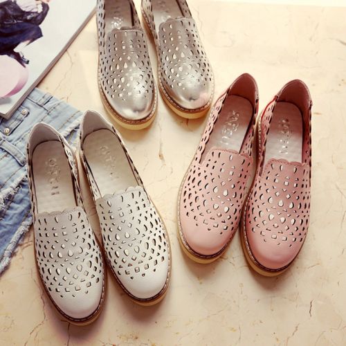 Chaussures de printemps femme en PU ronde creux, étanche - Ref 1001255