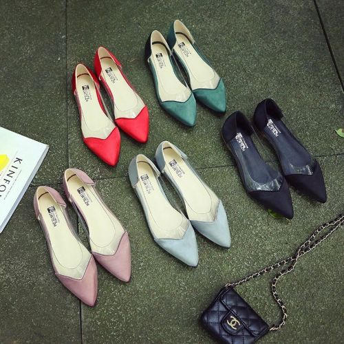 Chaussures de printemps femme en satin pointu ouverture profonde- Europe - Ref 1001266