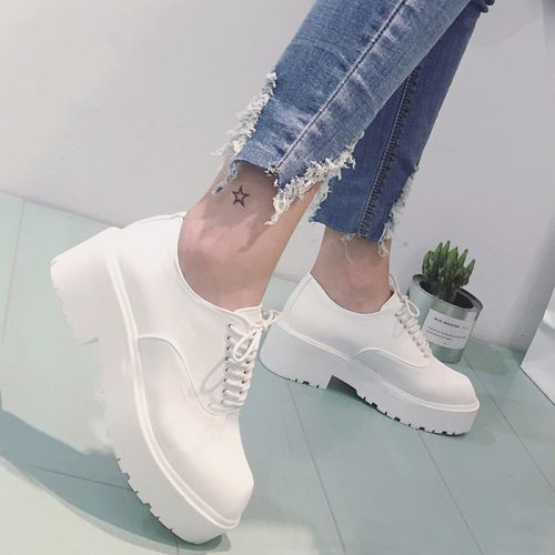 Chaussures de printemps femme en PU ronde avec lacets, étanche - Ref 1001269