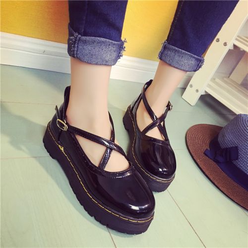Chaussures de printemps femme en PU ronde - Angleterre Ref 1001276