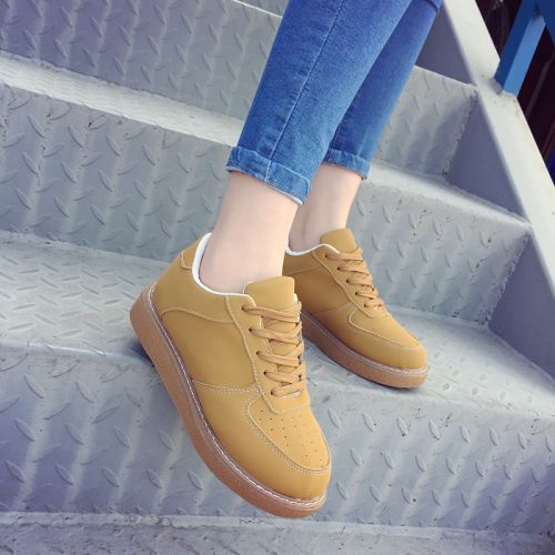 Chaussures de printemps femme en PU ronde avec lacets, étanche - Ref 1001281