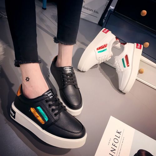 Chaussures de printemps femme en PU ronde avec lacets, Modèles mélangées, Génoise, étanche - loisir semelle plastique R
