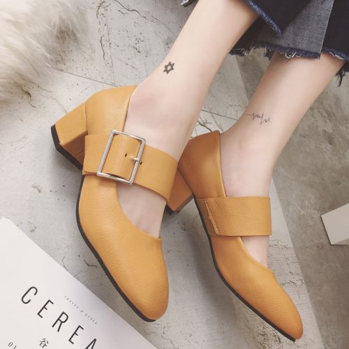Chaussures de printemps femme en PU ronde ouverture profonde, étanche - Ref 1001297