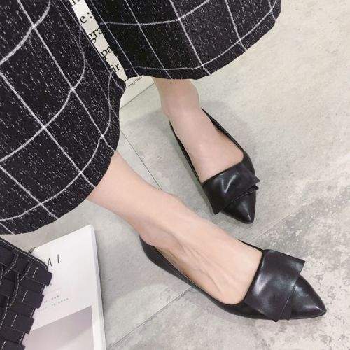 Chaussures de printemps femme en PU pointu ouverture profonde, arc - Europe Ref 1001323
