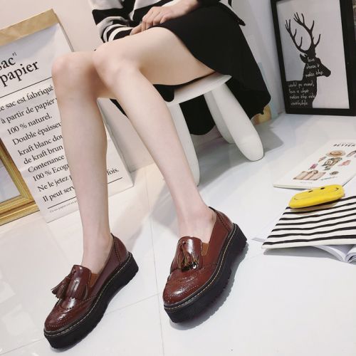 Chaussures de printemps femme en PU ronde houppe, étanche - Europe Ref 1001346