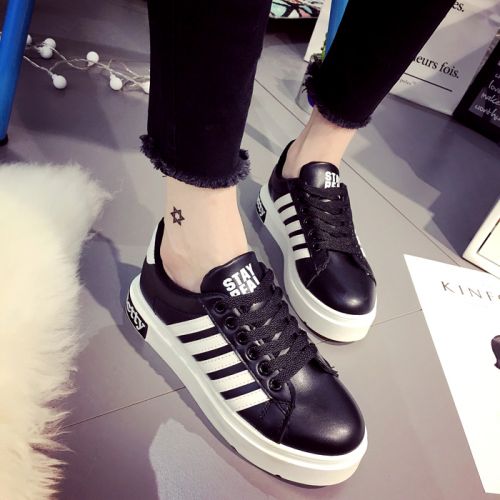 Chaussures de printemps femme en PU ronde avec lacets, Modèles mélangées, Génoise, étanche - loisir semelle plastique R