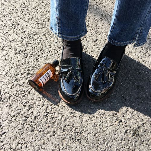 Chaussures de printemps femme en PU ronde houppe - loisir semelle fond composite Ref 1001364