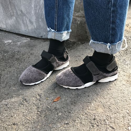 Chaussures de printemps femme en peau mouton ronde - Commuter semelle fond composite Ref 1001367