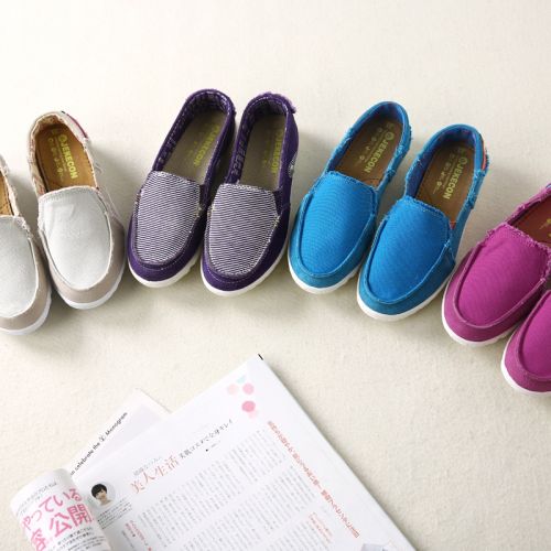 Chaussures de printemps femme en tissu ronde - Ref 1001395