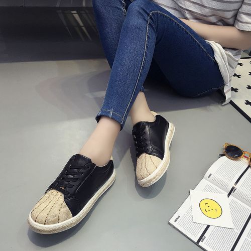 Chaussures de printemps femme en PU ronde Style romain, avec lacets - loisir Ref 1001433