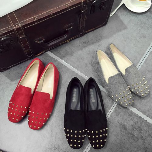Chaussures de printemps femme en pointu ouverture profonde, rivet - Ref 1001441
