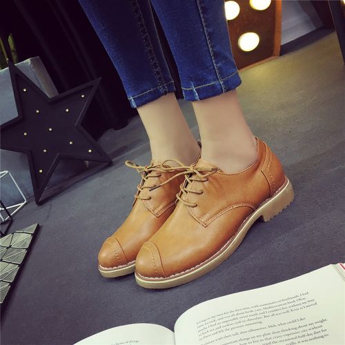 Chaussures de printemps femme en PU ronde étanche, avec lacets - Ref 1001462