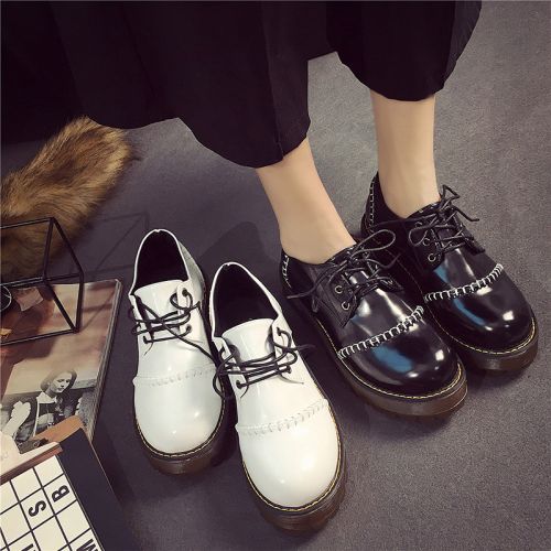 Chaussures de printemps femme en PU ronde avec lacets, Génoise, étanche - loisir Ref 1001468