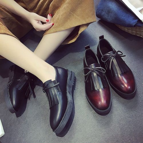 Chaussures de printemps femme en PU pointu houppe, arc - Angleterre Ref 1001496