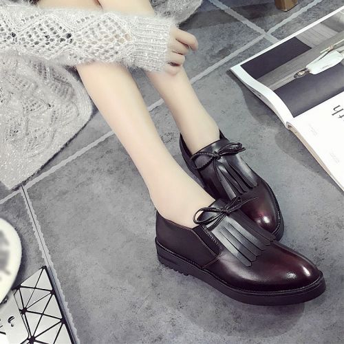 Chaussures de printemps femme en PU pointu arc, houppe - Ref 1001524