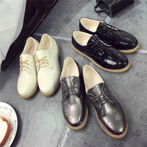 Chaussures de printemps femme en PU ronde avec lacets - Angleterre Ref 1001532