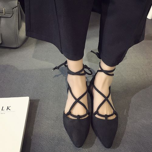 Chaussures de printemps femme en pointu avec lacets - Ref 1001563