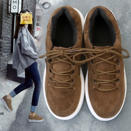 Chaussures de printemps femme en tissu ronde avec lacets, Génoise, étanche - Ref 1001641