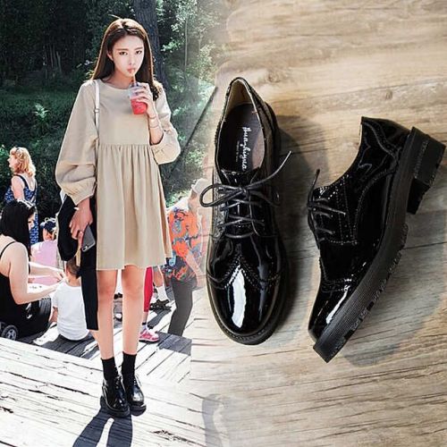 Chaussures de printemps femme en PU SONLARFU ronde ouverture profonde, Génoise, étanche - Angleterre semelle TPR 
