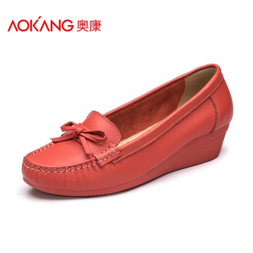 Chaussures de printemps femme en Première couche cuir AOKANG ronde arc - doux semelle caoutchouc Ref 1001740