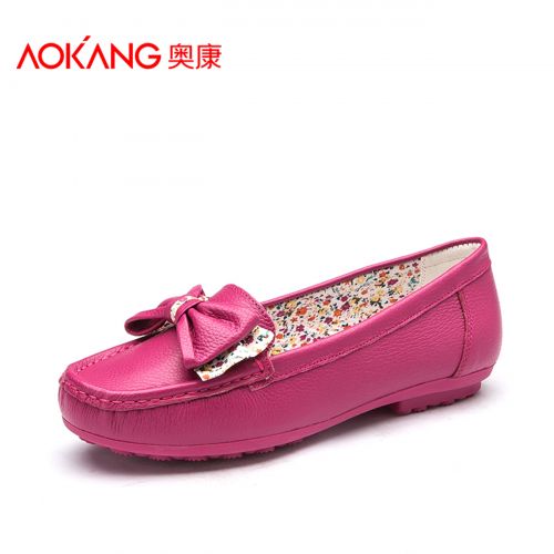 Chaussures de printemps femme en Première couche cuir AOKANG ronde arc - doux semelle caoutchouc Ref 1001750