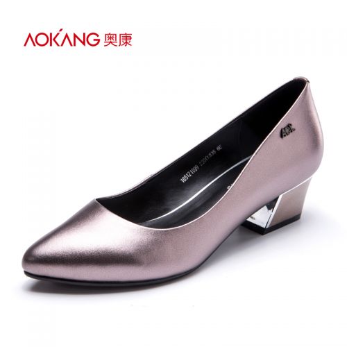 Chaussures de printemps femme en Première couche cuir AOKANG pointu ouverture profonde, - Europe semelle cao