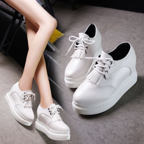 Chaussures de printemps femme en PU ronde avec lacets - semelle caoutchouc Ref 1001753