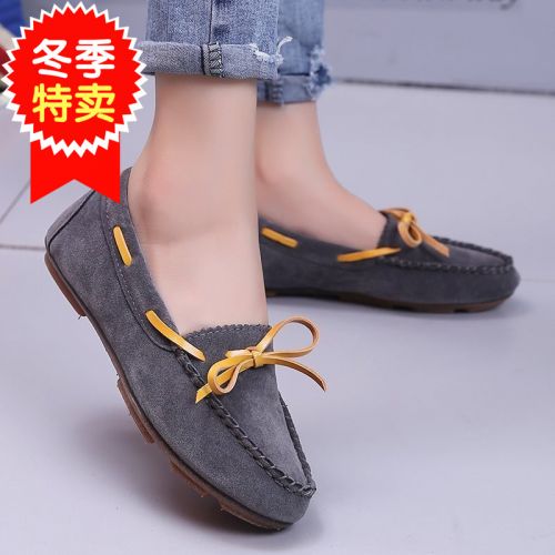 Chaussures de printemps femme en vache, Nubuck, ronde - semelle caoutchouc Ref 1001786