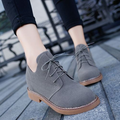 Chaussures de printemps femme en vache, Nubuck, ronde avec lacets - semelle caoutchouc Ref 1001787