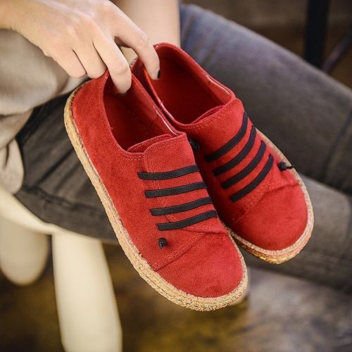 Chaussures de printemps femme en vache, Nubuck, ronde - semelle caoutchouc Ref 1001801