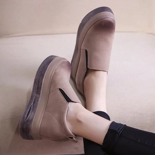 Chaussures de printemps femme en vache, Nubuck, ronde - semelle polyuréthane Ref 1001843