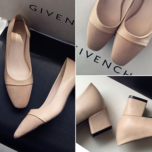 Chaussures de printemps femme en PU tête carrée ouverture profonde, Modèles mélangées, - loisir semelle caoutch