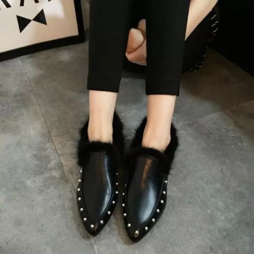 Chaussures de printemps femme en PU pointu rivet - Europe semelle caoutchouc Ref 1001895