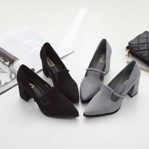 Chaussures de printemps femme en Xi Shi Cashmere pointu ouverture profonde, avec lacets, Avec une combinais