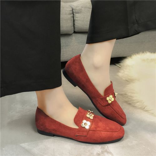 Chaussures de printemps femme en tête carrée Fleurs - semelle caoutchouc Ref 1001963
