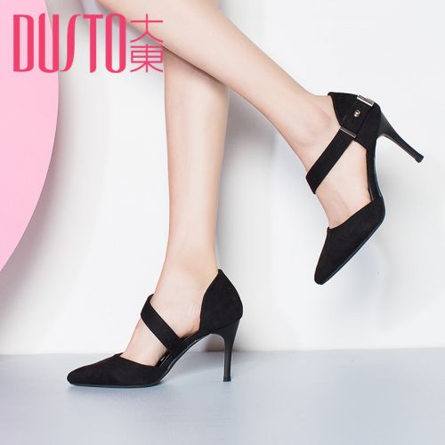 Chaussures de printemps femme en tissu DUSTO pointu ouverture profonde, décoration métallique - semelle TPU Ref 1001980