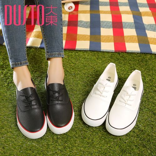 Chaussures de printemps femme en PU DUSTO ronde avec lacets - loisir semelle caoutchouc Ref 1001996