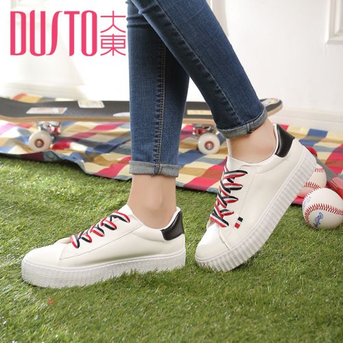 Chaussures de printemps femme en PU DUSTO ronde avec lacets - loisir semelle caoutchouc Ref 1001997