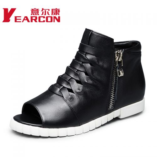 Chaussures de printemps femme en Première couche cuir YEARCON Tête poisson Avec une combinaison fines - loisir semell