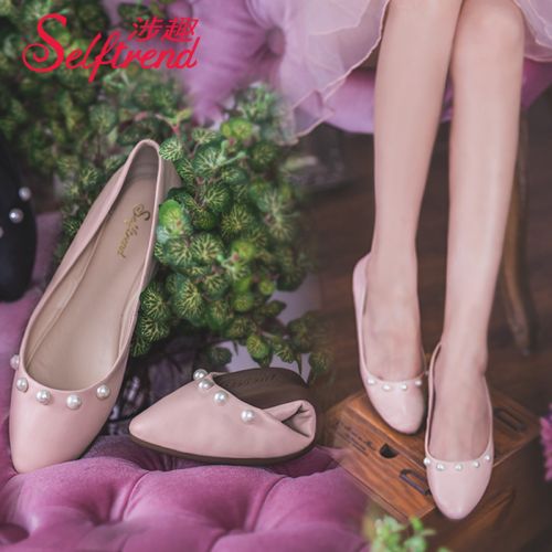 Chaussures de printemps femme en PU SELFTREND ronde ouverture profonde- doux - semelle caoutchouc Ref 1002237