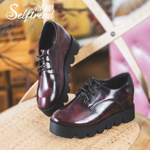 Chaussures de printemps femme en PU SELFTREND ronde avec lacets - neutre semelle polyuréthane Ref 1002265