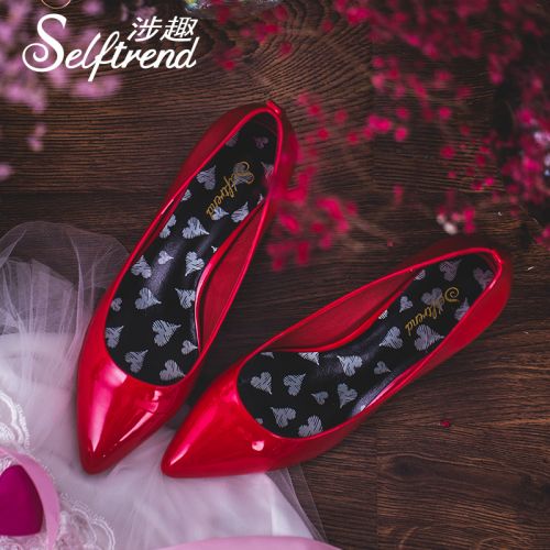 Chaussures de printemps femme en PU SELFTREND pointu ouverture profonde- semelle caoutchouc - Ref 1002268