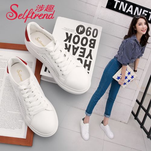 Chaussures de printemps femme en Une variété matériaux épissure SELFTREND ronde avec lacets, engrener - semelle polyurét