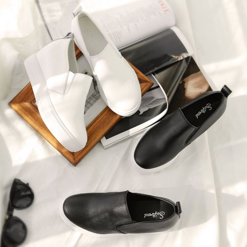 Chaussures de printemps femme en Première couche cuir SELFTREND ronde Génoise - semelle plastique Ref 1002277